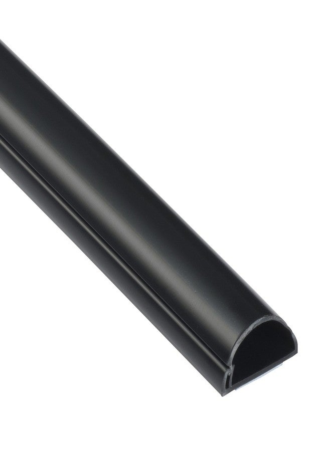 D-Line Half Round Cord Hider, Patented Cable Cover, Hide TV Wall Mount Wires, Raceway for Cords, Decorative Wire Covers, Paintable, Adhesive Cable Concealer - 1x 1.18in W x 0.59in H x 39in L - Black - Image 1